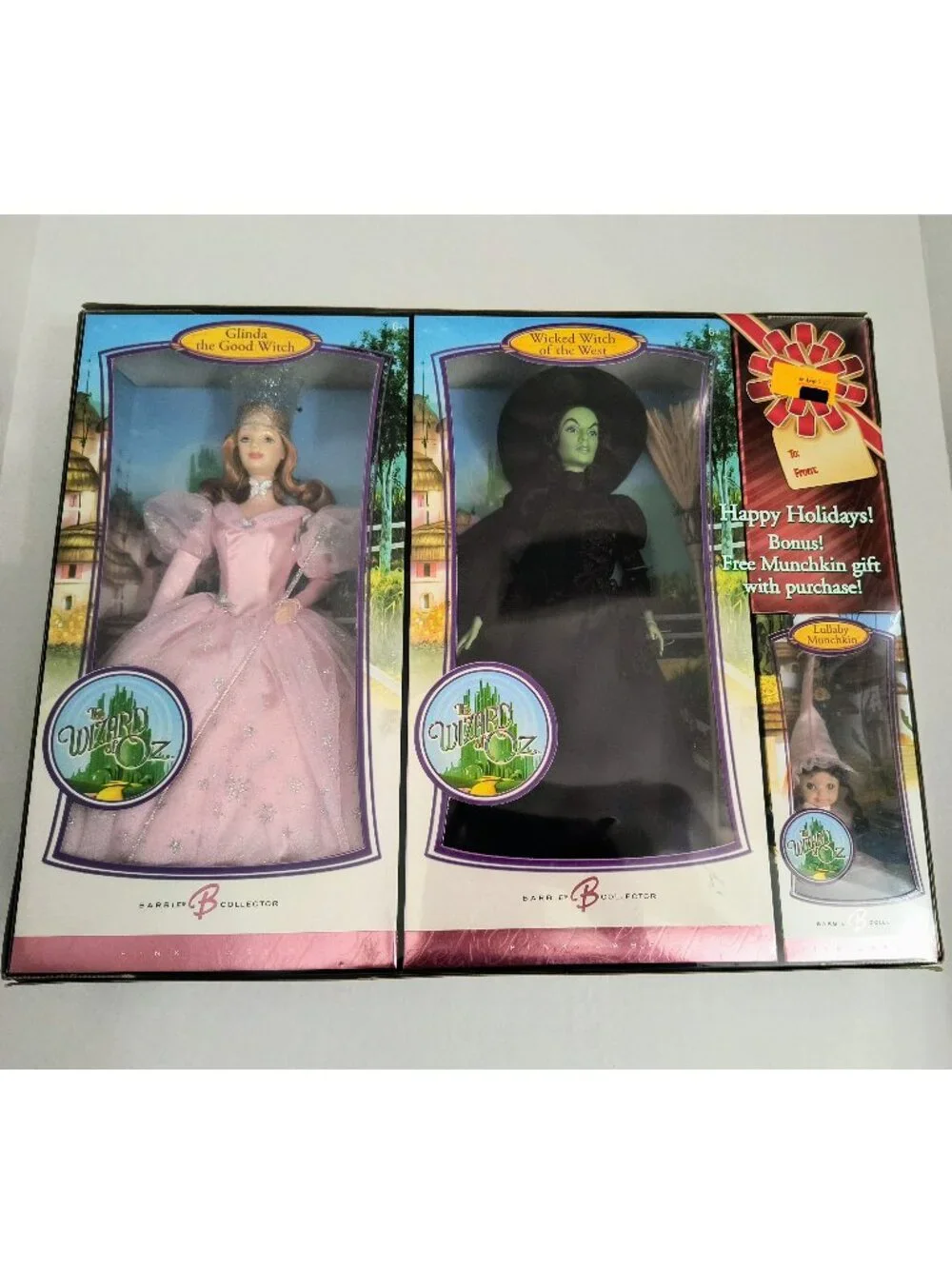 NEW - 2006 Mattel Barbie Wizard of Oz Glinda & Wicked Witches Dolls (Pink Label)